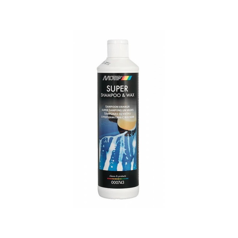 Šampūnas su vašku SUPER SHAMPOO & WAX 500ml, BL, Motip