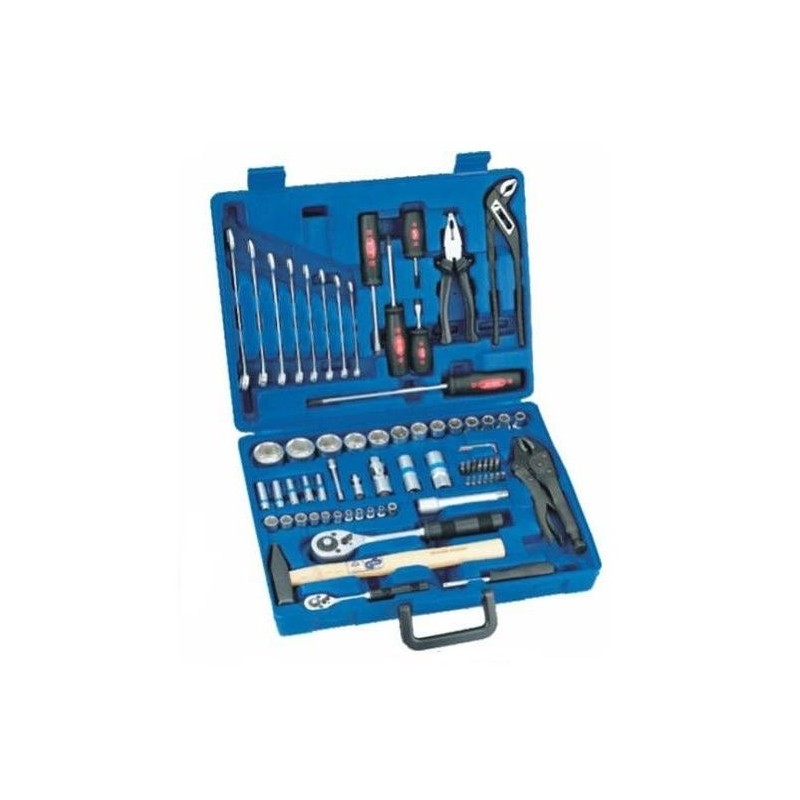 1/4" + 1/2" Galvučių ir įrankių rinkinys 72vnt.