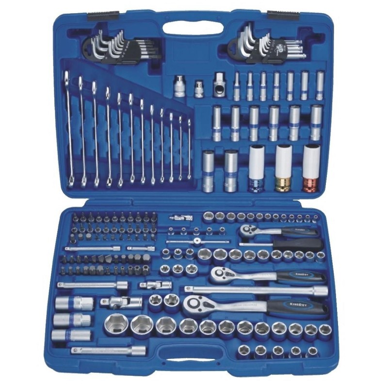 1/4" + 3/8" + 1/2" Galvučių ir raktų rinkinys 176vnt.