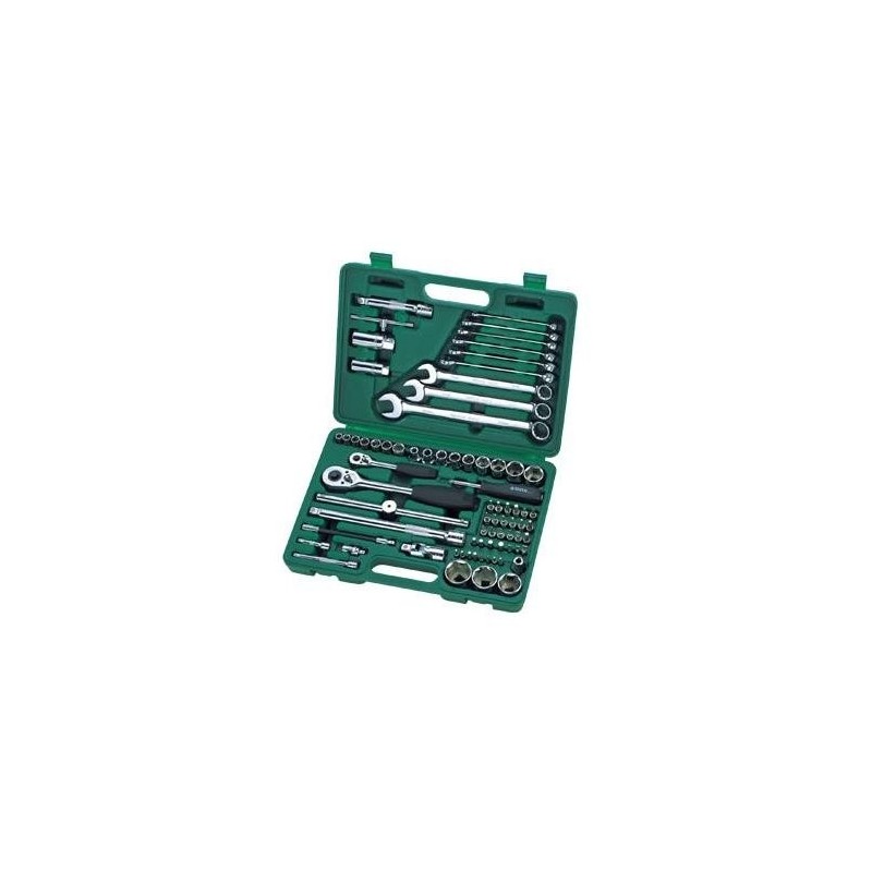 1/4" + 1/2" Galvučių ir raktų rinkinys 76vnt.