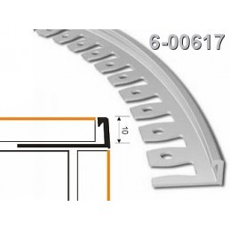 Profilis 10mm. 2,5m. lankstomas, aliuminis-naturalus ZICZAC 6-00617