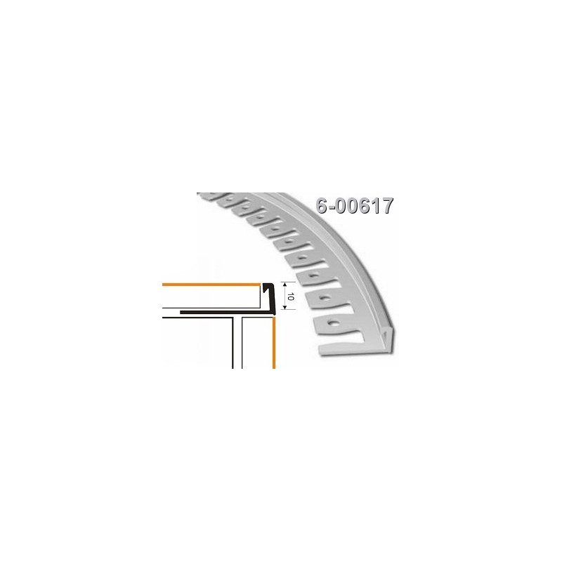Profilis 10mm. 2,5m. lankstomas, aliuminis-naturalus ZICZAC 6-00617