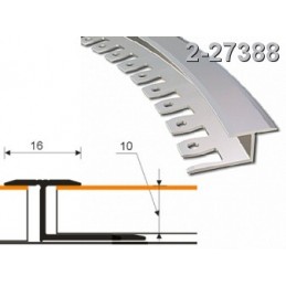Profilis 16x10mm. 2,5m. lankstomas, aliuminis-naturalus ZICZAC 2-27388