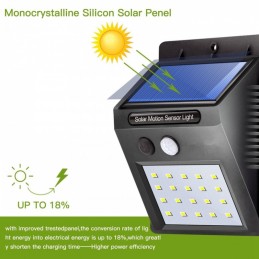 Saulės baterijos LED šviestuvas su judesio davikliu 20 smd