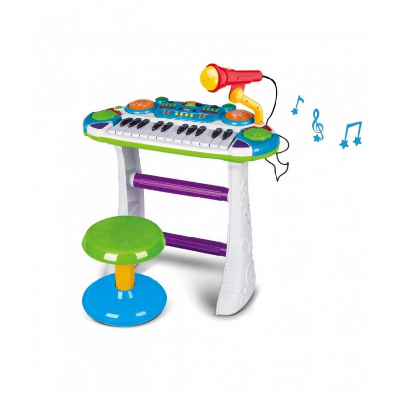 Muzikinė klaviatūra su mikrofonu žalia B15