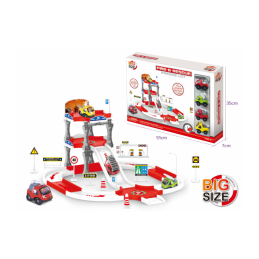 Žaislinis ugniagesių mašinų ir parkingo rinkinys OC109