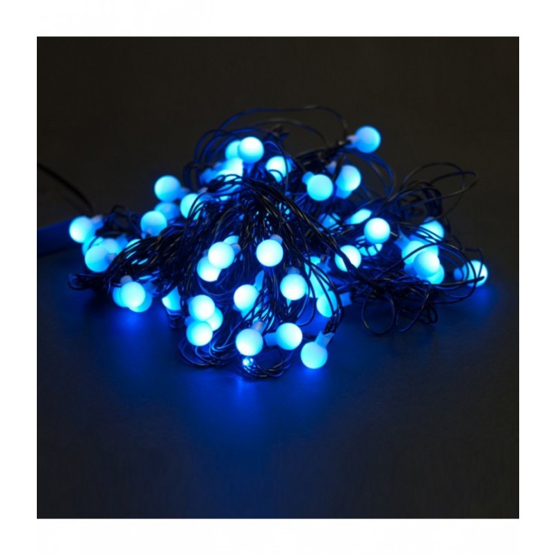 100 LED Kalėdinė girlianda burbuliukai, ilgis 11m., mėlyna šviesa