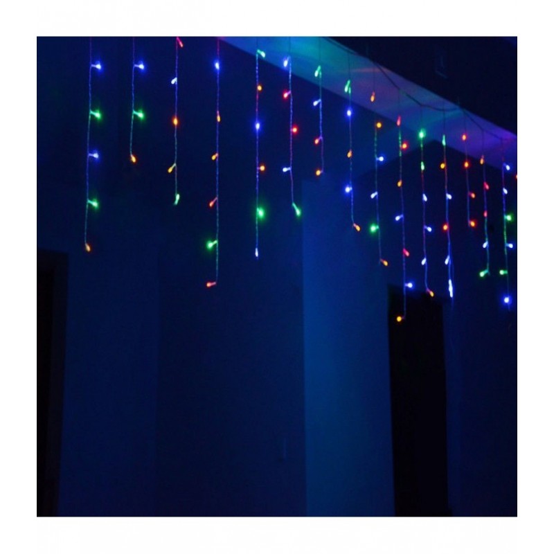 200 LED Kalėdinė girlianda "Varvekliai", ilgis 7,5m., įvairiaspalvė
