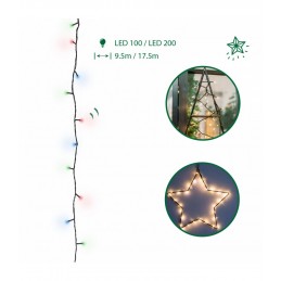 100 LED Kalėdinė lempučių girlianda 9,5 m., ivairiaspalvė
